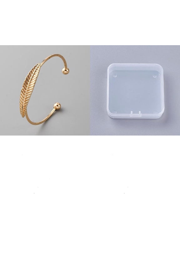 1Pcs Leaf Alloy Cuff Bangles Torque Open Bangles for Women Personalized Jewelry Inner Diameter: 2-1/4x2 inch(5.6x5.2cm) DIY