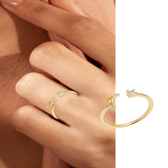 1Pcs Letter Brass Rhinestone Open Cuff Rings Golden A-Z Initial Open Ring for Women Personalized Jewelry Gifts DIY Letter T