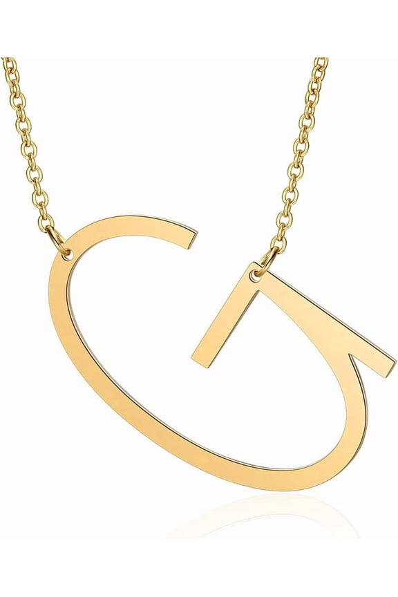 1Pcs Letter.G Necklace 17~18 inch Initial Pendants Necklaces with Cable Chains Dainty Minimalist Simple Necklace for Fashion Jewelry Wedding Birthday Gift 1pc