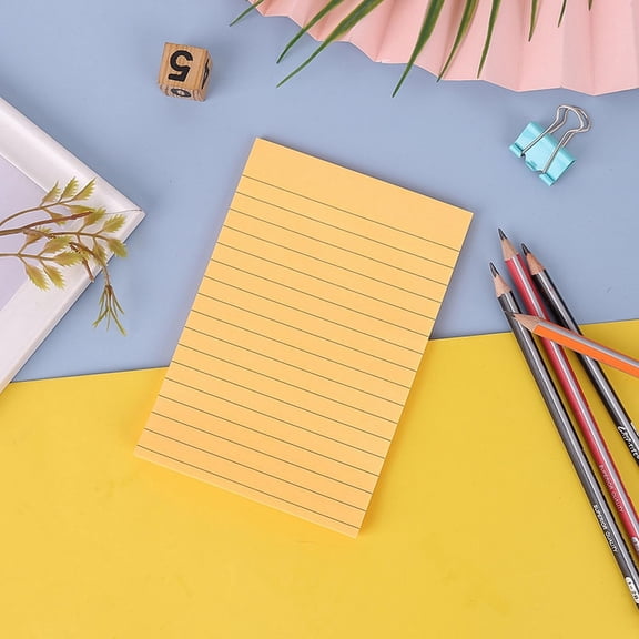 1Pcs Lined Sticky Notes 4X6 In, Large Ruled Sticky Colorful Super Sticking Power Memo Pads Strong Adhesive, Sticky Notes with Lines Office, Home, 50 Sheets/Pad(Orange)