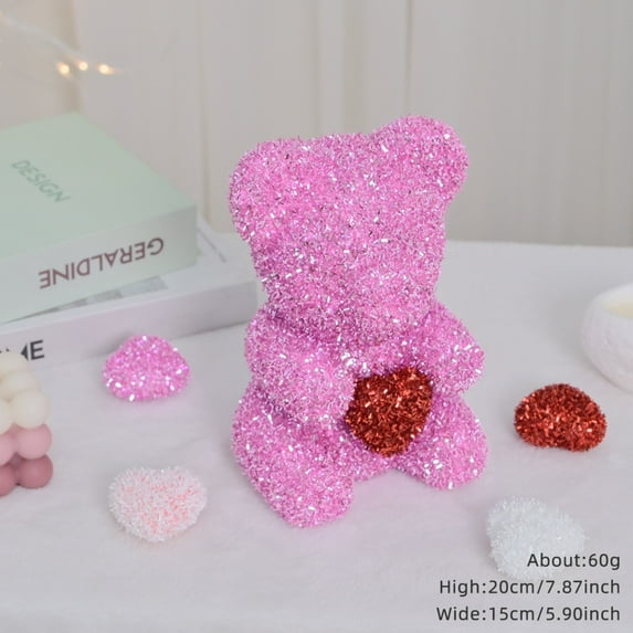1Pcs Little Bear Doll with Heart Valentines Day Gifts, Heart Plush Bear Valentine's Day Romantic Gift Mother's Day Gifts