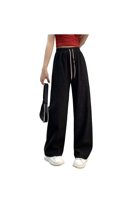 1Pcs Loose Slimming Straight Leg Pants for Spring, Autumn, and Winter High Waisted Pants with Loose Pockets
