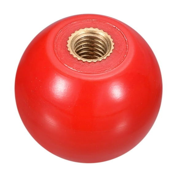 1Pcs M5 Copper Thread 20mm Dia Threaded Ball Knobs for Machine Handle, Red
