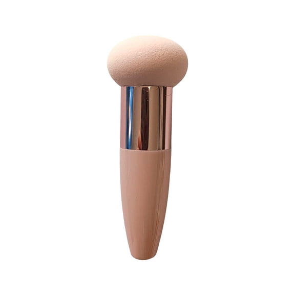 1Pcs Makeup Sponge Foundation Sponge Blender Beauty Cosmetics Puff Sponge Makeup Brush Tool with Handle for Foundation Powder, Concealer, Beauty Products-Rose Gold