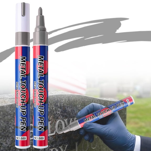 1Pcs Marker Pens for Headstone,Stone Tablet Up Pen Oil Based Paint Pens for Granite and Ceramic Surface, Tombstone Inscription, DIY Crafts, Ceramic, Wood(Grey)
