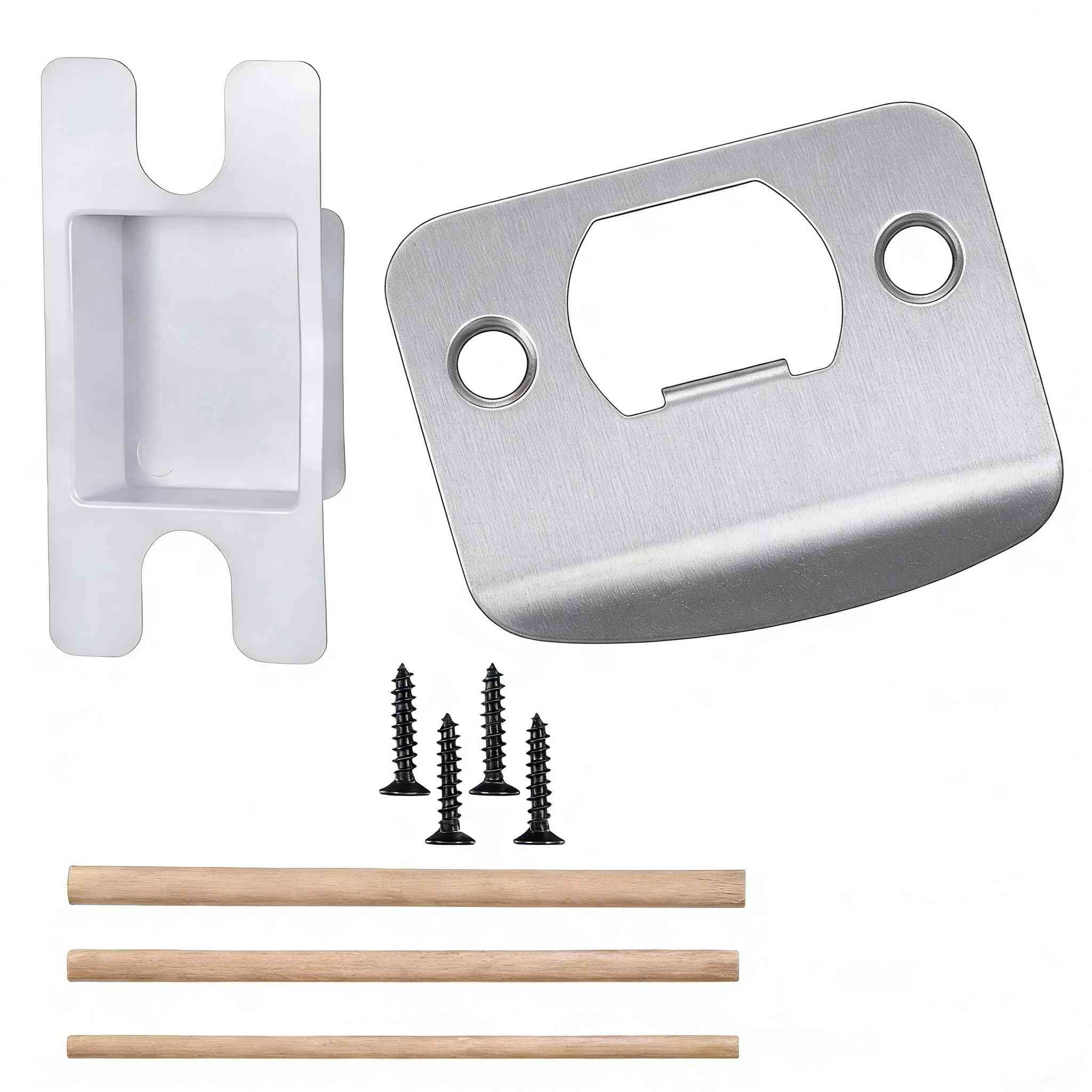 1Pcs Matte Black Door Strike Plate for Interior Doors, Stainless Steel ...