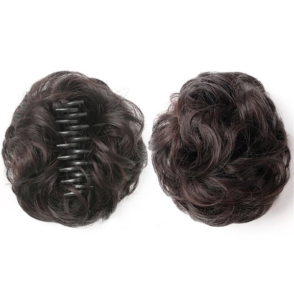 1Pcs Messy Hair Bun Curly Chignon Claw Clip in Fake Hair Piece Synthetic Hair Chignon for Women