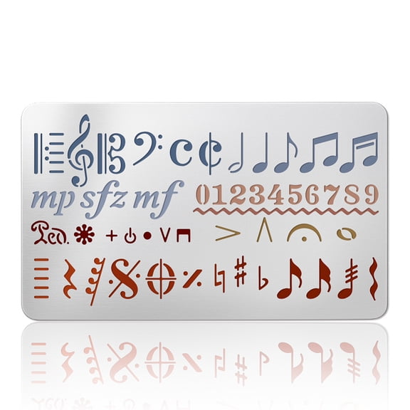 1Pcs Metal Stencil Song Writer's Composing Template Music Notes Metal Stencils Stainless Steel Music Theme Template for DIY