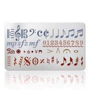 1Pcs Metal Stencil Song Writer's Composing Template Music Notes Metal Stencils Stainless Steel Music Theme Template for DIY