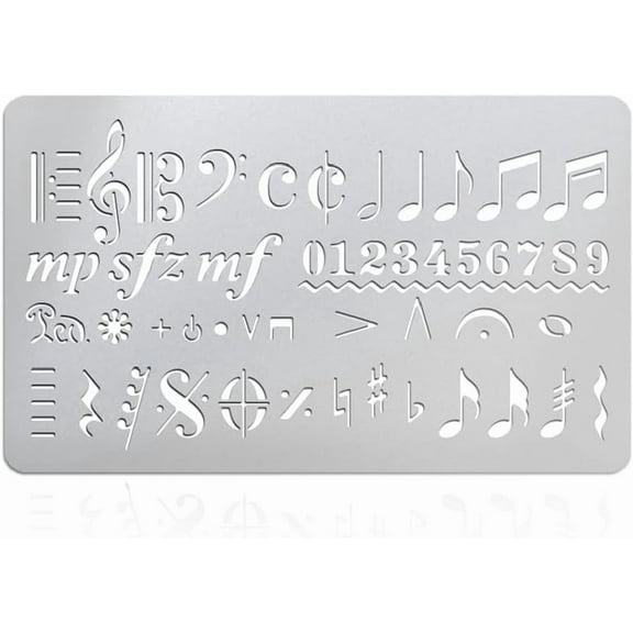 1Pcs Metal Stencil Song Writer's Composing Template Music Notes Metal Stencils Stainless Steel Music Theme Template