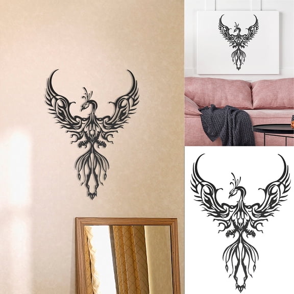 1Pcs Metal Wall Art, Kadlawus Metal Wall Art with Phoenix Design, Hanging Wall Decor for Living Room and Bedroom, Iron Wall Sculpture for Home and Office, Decorative Metal Art for Interior Wall