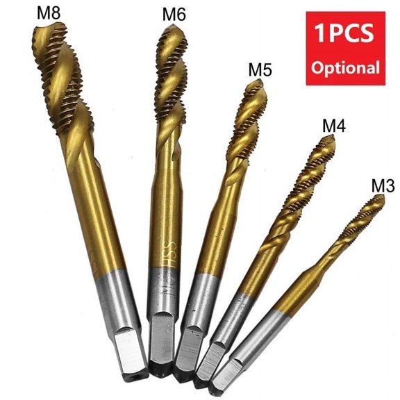 1Pcs Metric Hss Spiral Fluted Machine Screw Tap M 3 M 4 M5 M6 M8 Spiral Pointed Taps Tapping Thread Forming Taps M5 Smile Home