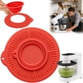 thumbnail image 1 of 1Pcs Mixer Splatter Guard, Mixing Head Splash Guard,Flour Mixer Shield For Home Kitchen Restaurant Catering Baking Cooking Dough Flour, Red, 23.4cm/9.21Inch, 1 of 3