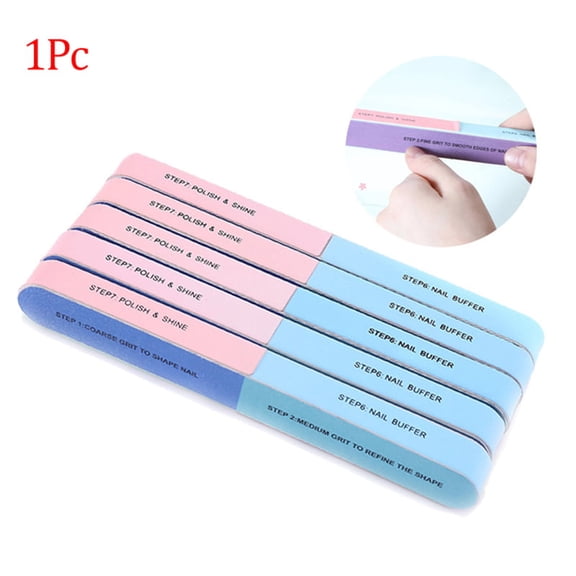 1Pcs Nail Buffer Sponge Block Buffing Nail File Manicure 7Sided Nail Art Tools
