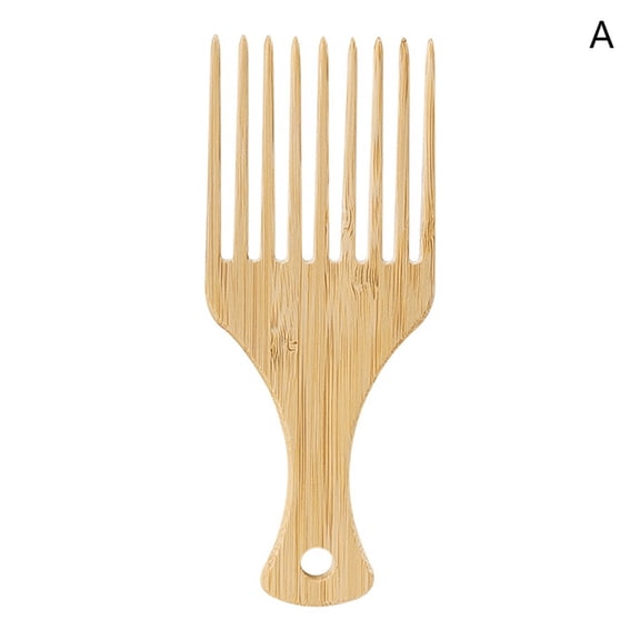 1Pcs Natural Bamboo Wooden Comb Anti-Static Afro Fork Combs Beard Comb Men Women Anti-static Hair Wooden Comb Hair Styling Comb