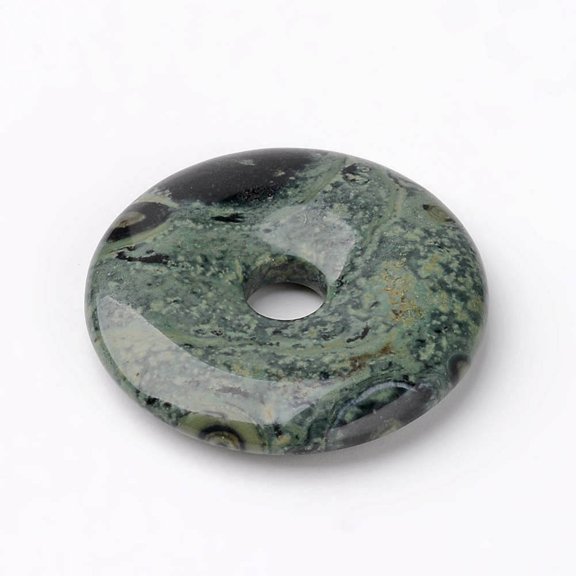 1Pcs Natural Kambaba Jasper Pendants Donut/Pi Disc Natural Stone Charms Gemstone Pendant Necklace Width: 12mm 30x5mm