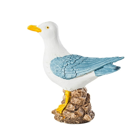 1Pcs Nautical Seagull DecorCoastal Bird OrnamentResin Seabird Statue Beach Seagull Figurines Vintage Decorations for Home Office Indoor OutdoorLight Blue
