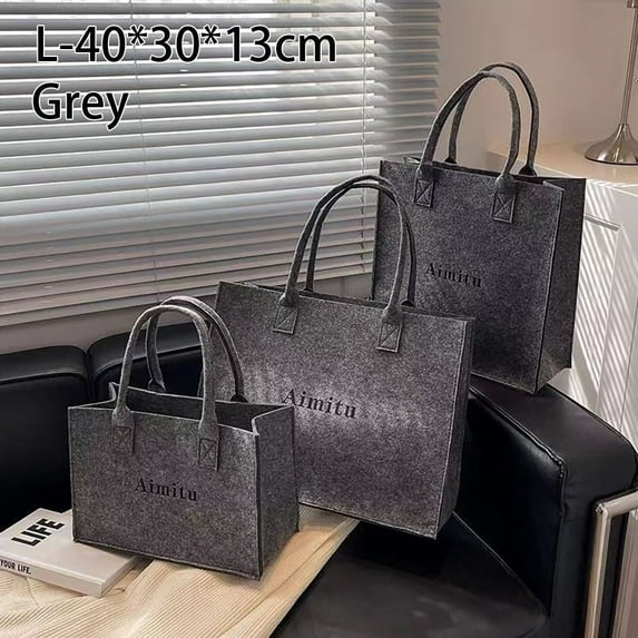 1Pcs New S/M/L Travel Simple Felt Shoulder Bag Large Capacity Messenger Bag Crossbody Handbag GREY LARGE