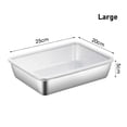 thumbnail image 1 of 1Pcs New Stainless Steel S/M/L Refrigerator Frozen Storage Box with Lid Crisper Box Food Organizer LARGE, 1 of 8