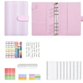 thumbnail image 1 of 1Pcs Notebook A6 Ring Binder, Fresh Refillable Journal with Accessories for Note Taking, 7X5In (Pink1), 1 of 5