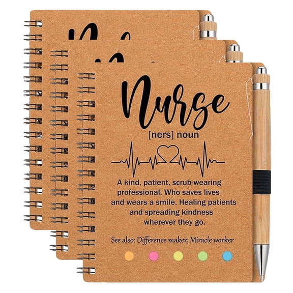 1Pcs Nurse Appreciation Gifts Bulk 2026 Gift Notebook with Notepad Index Tabs with Bamboo Ballpoint Bulk Nurse Week Medical Graduation