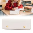 thumbnail image 1 of 1Pcs Off-White Faux Leather Pencil Case, 7.87"×2.75" Magnetic Snap Stationery Pouch, Minimalist Pen & Small Tool Organizer for Office & Daily Use, 1 of 9