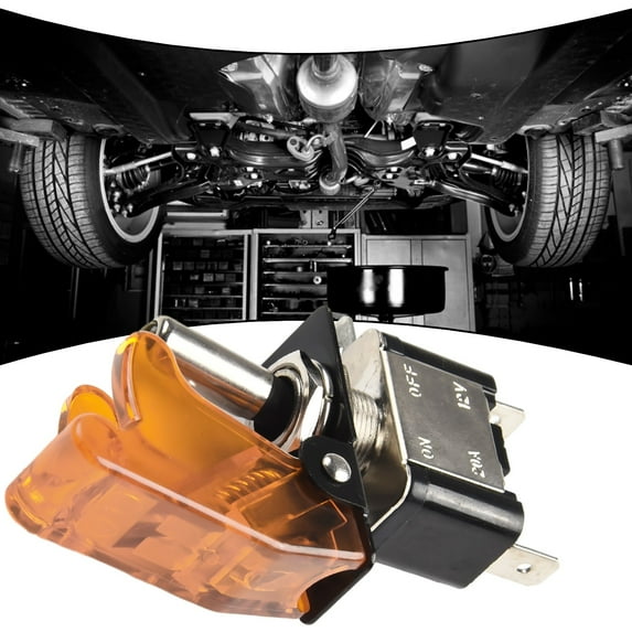 1Pcs On/Off Toggle Switch Asw-07D Led Light Diaphanous Cover 12V/24V 20A Yellow Clear Cover+Yellow Led