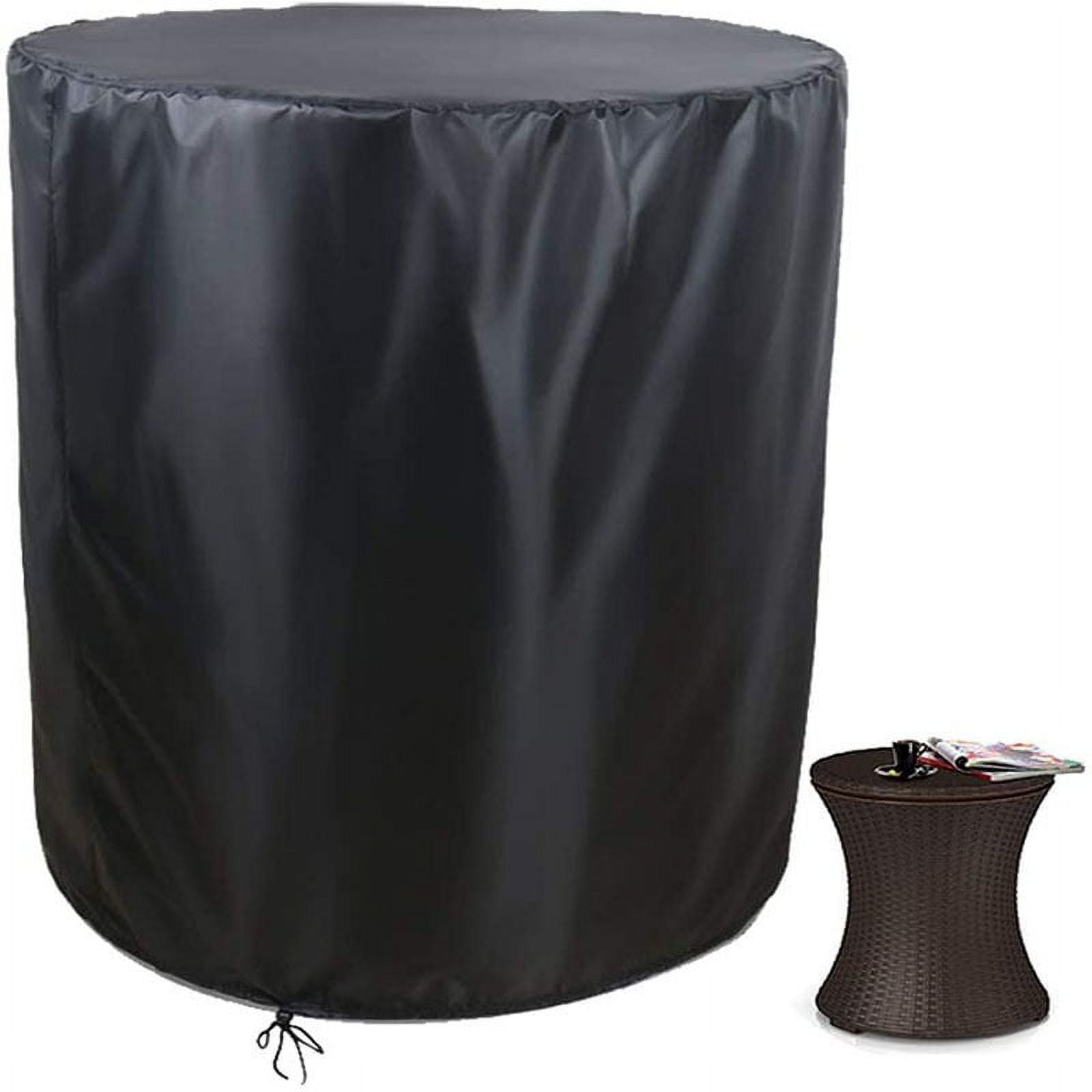 1Pcs Outdoor Cooler Table Cover Round Patio Beer Cooler Bar Table Cover Black Waterproof Furniture