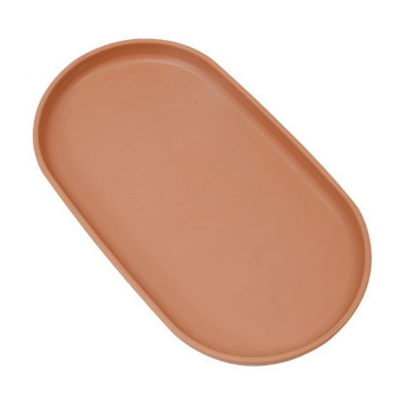 1Pcs Oval Plastic Storage Tray for Desserts, Smooth Edge Multi-Purpose Serving Plate, Dinner Tray for Kitchen Organization, Reusable Snack Tray for Home, Easy Clean Food Serving Dish Pink