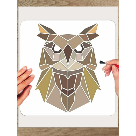 1Pcs Owl PET Hollow Out Drawing Painting Stencils Animal Theme Reusable Template Crafts Drawing Templates for Wall Home Decor Card Scrapbook Drawing Holiday Ornament 300x300mm