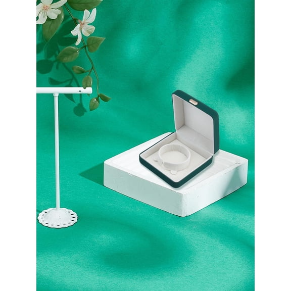 1Pcs PU Leather Bracelet Gift Boxes Square Jewelry Boxes with Iron Dark Green Packaging Case for Rings Pendants Earrings Necklaces Party Favor Jewelry Crafts 9.3x9.1x4.05cm for DIY Dark Green