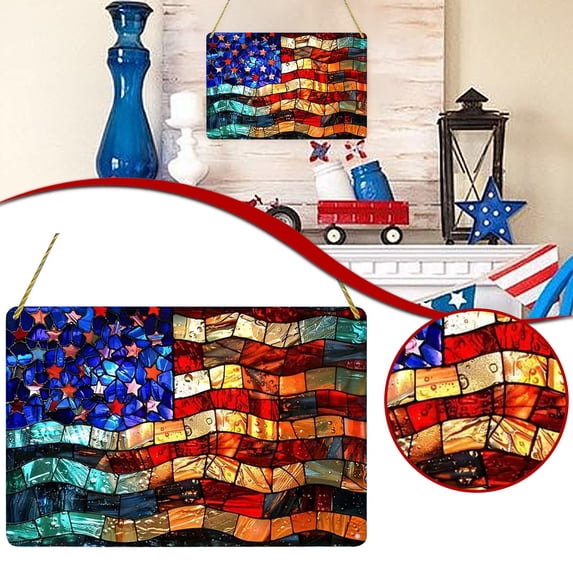 1Pcs Patriotic Acrylic Door Hanging Decor, 11.81