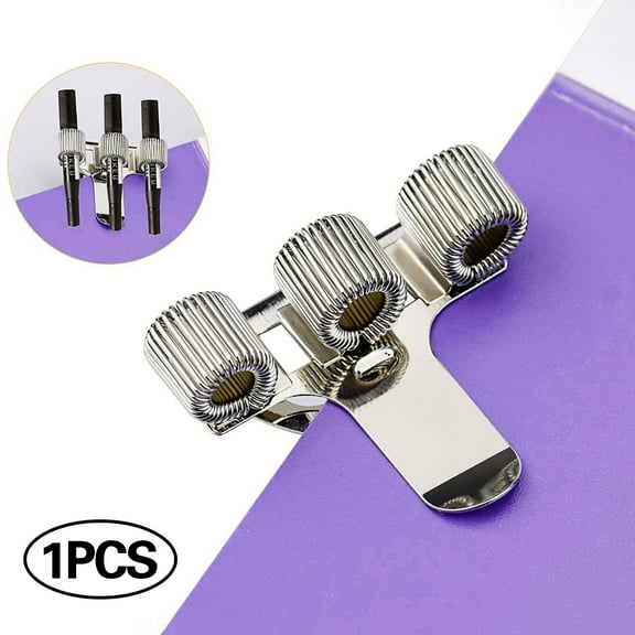 1Pcs Pen Holder Clips, Metal Pen Clip Holder Adjustable Loop Pen Pencil Organizer with Double Spring Loop for Notebook, Clipboard, Silver Tone