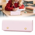 thumbnail image 1 of 1Pcs Pink Faux Leather Pencil Case, 7.87"×2.75" Magnetic Snap Stationery Pouch, Minimalist Pen & Small Tool Organizer for Office & Daily Use, 1 of 9