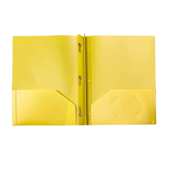 1Pcs Plastic Folders with Pockets And Prong, Pocket Folders, Folders with Prongs, File Folders with Fasteners, 2 Pocket Folder, Folder with Pockets, Two Pocket Folder(Yellow)