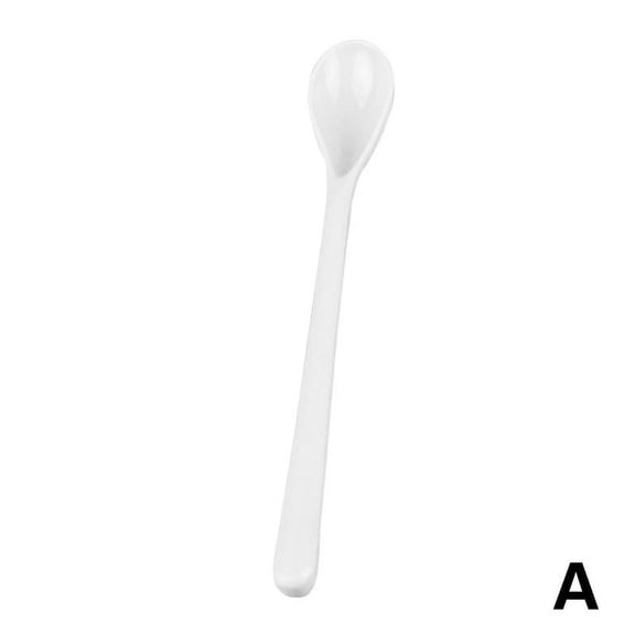 1Pcs Plastic Long Handle Dessert Spoons Soup Coffee Stirring Spoon Dinner Milk Z0F6 E7O2
