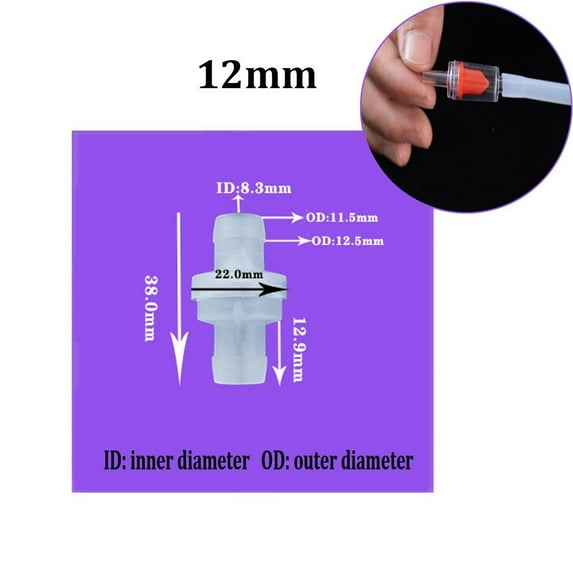 1Pcs Plastic One-Way Non-Return Fluids Check Valve For Fuel Gas Liquid Home Improvement Parts Diameter 3-12mm White Check Valve