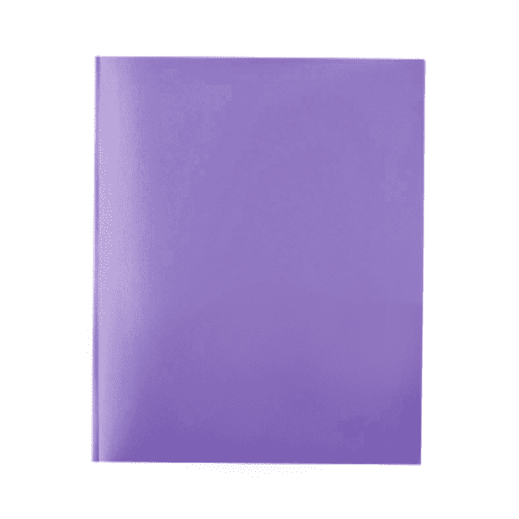 1Pcs Plastic Two-Pocket Folders with Prongs,Heavy-Duty Poly 2 Pocket Folders with Clasps,Plastic 2 Pocket Folders with 3 Metal Prongs Fastener Clips,File Folders with Business Card Slot,(Purple)