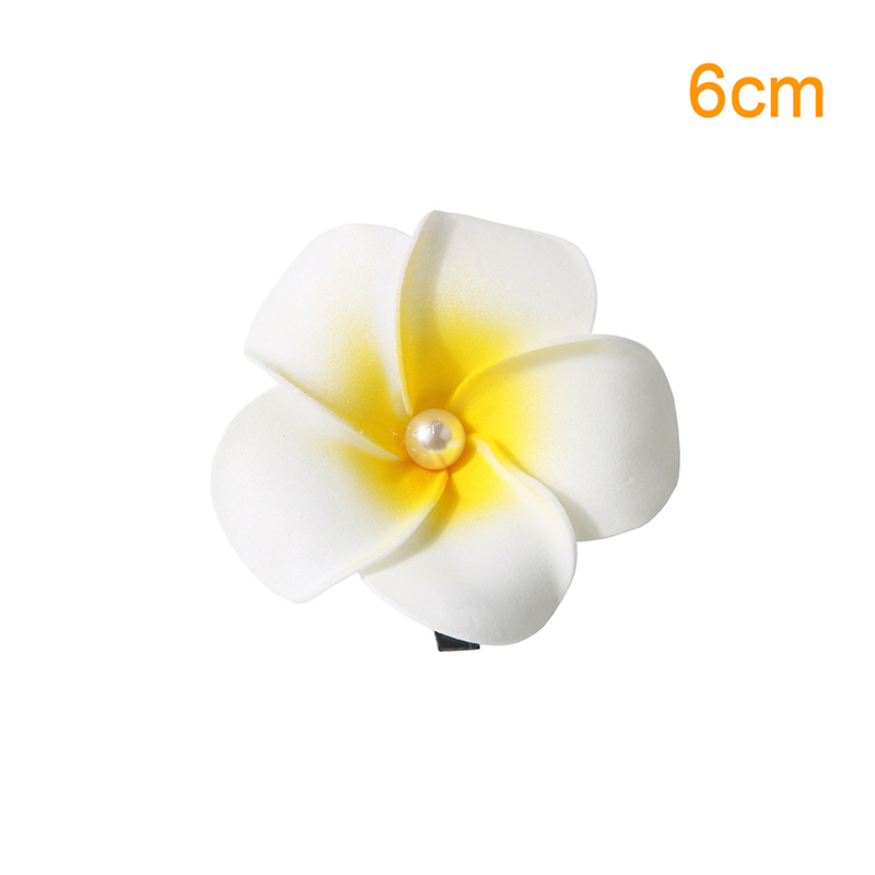 1Pcs Plumeria Flower Hair Clips For Women Girls Hairpins Egg Flower Barrette Hawaiian Wedding