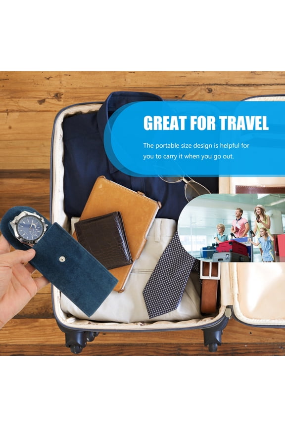 1Pcs Portable Watch Pouch Blue Protective Velvet Bead for Travel Lovers