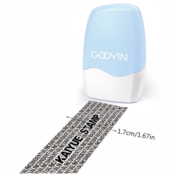 1Pcs Privacy Stamper Roller Stamp with Ink, Identity Protection Security Roller for Confidential Document Information Blocking, Anti-Theft Office Mail Privacy Marker Blue