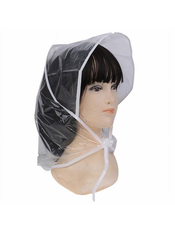 1Pcs Protect Hairstyle Rain Hat Plastic Bonnet for Women and Lady Clear.AU P AL