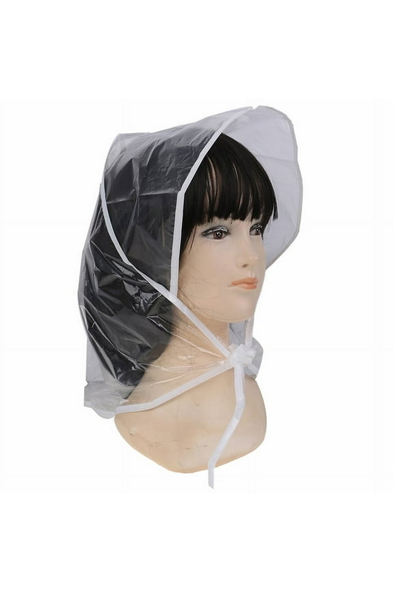 1Pcs Protect Hairstyle Rain Hat Plastic Bonnet for Women and Lady Clear