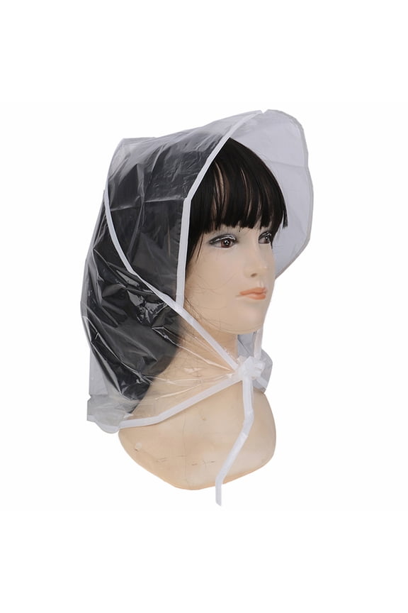 1Pcs Protect Hairstyle Rain Hat Plastic Bonnet for Women and Lady Clear