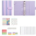 thumbnail image 1 of 1Pcs Purple Notebook A6 Ring Binder, Fresh Refillable Journal with Accessories for Note Taking, 1 of 6