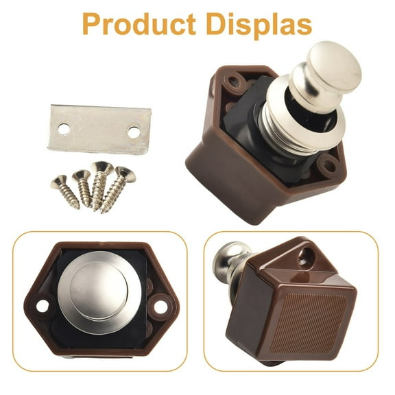 1Pcs Push Button Latch Catch Keyless Door Lock For Motorhome Cabinet Latch Knobs