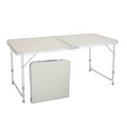 thumbnail image 1 of 1Pcs QXDRAGON Portable Multipurpose Folding Table Collapsible Picnic Aluminum Adjustable Table White Fold Up Square Desk for Hiking Camping Wedding Dining Party Patio Outdoor BBQ Yard, 1 of 10