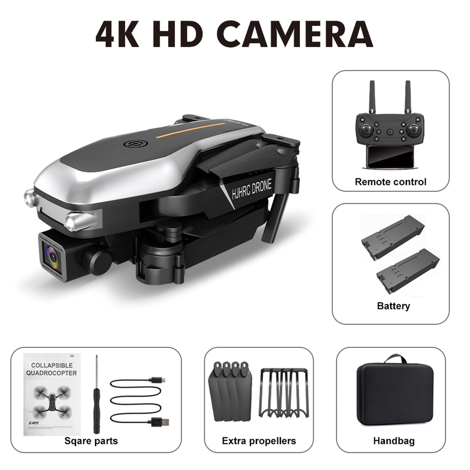 Headless Camera 1Pcs RC Drone - 4K Cameras & WiFi Live Video, Foldable Quadcopter ...