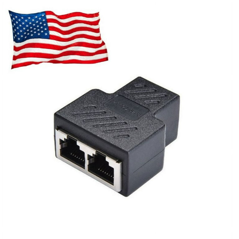 1Pcs RJ45 Ethernet Splitter Adapter, RJ45 1 1 to 2 Ways Dual