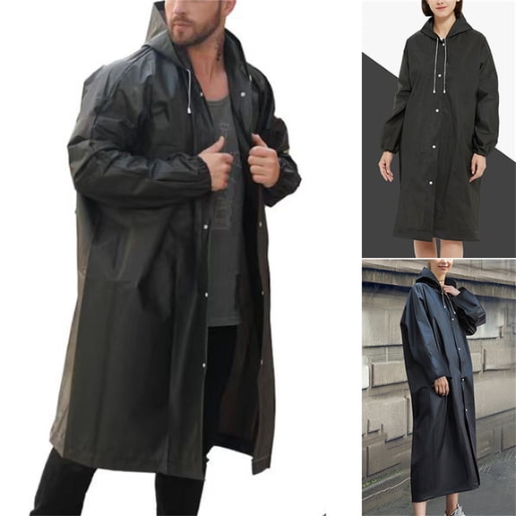 1Pcs Rain Ponchos For Adults Unisex Outdoor Travel Fashion Adult Raincoat Thick Transparent Raincoat Reusable Raincoats Survival Heavy Duty Military Impermeable Rain Coat